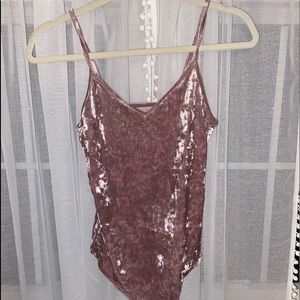 PACSUN SIZE S PINK VELVET BODYSUIT